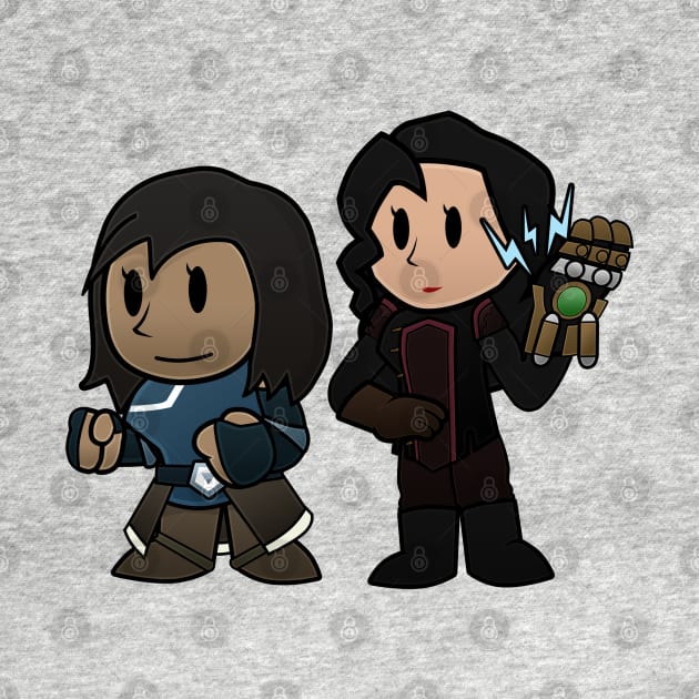 Paper Korra and Asami by DoctorBadguy